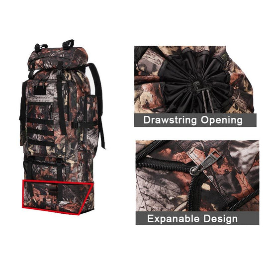 High-capacity military camouflage tactical pack