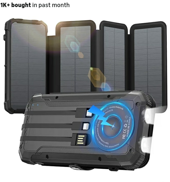 Portable 20000mAh Solar Power Bank