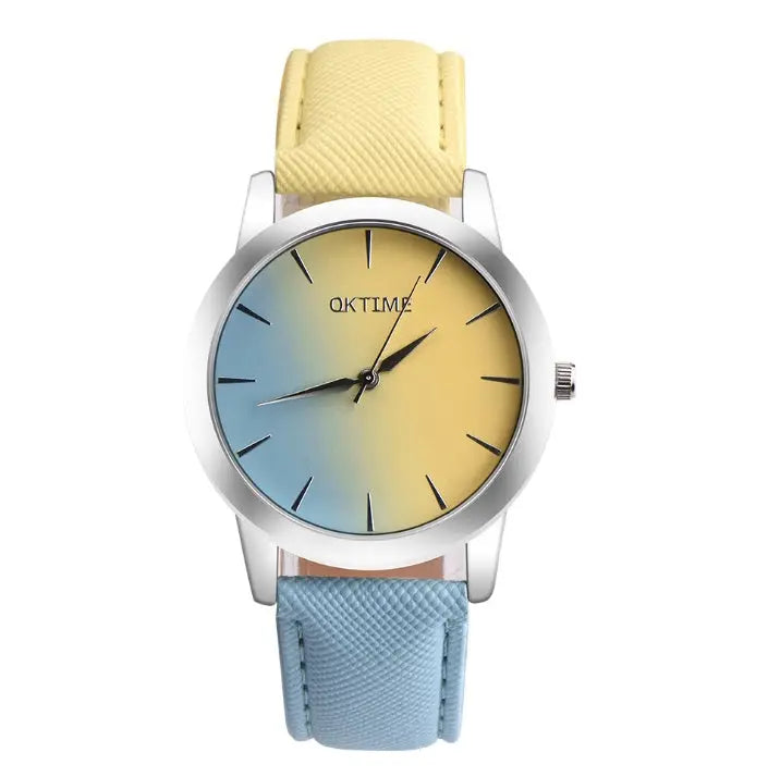 Fashion Casual Retro Rainbow Design Watch Women Analog Quartz Wristwatches Clock   Elegant Lady Wristwatch Woman Time Marc Electronic Store