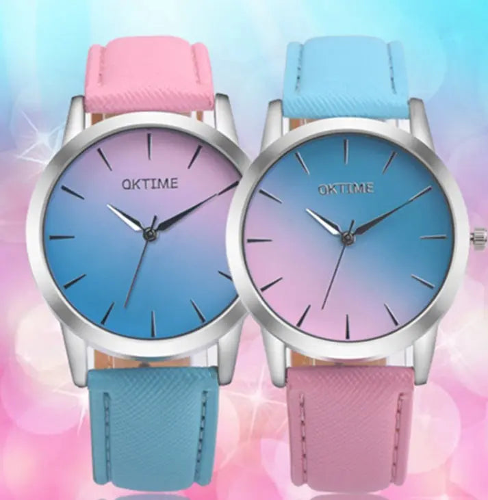 Fashion Casual Retro Rainbow Design Watch Women Analog Quartz Wristwatches Clock   Elegant Lady Wristwatch Woman Time Marc Electronic Store