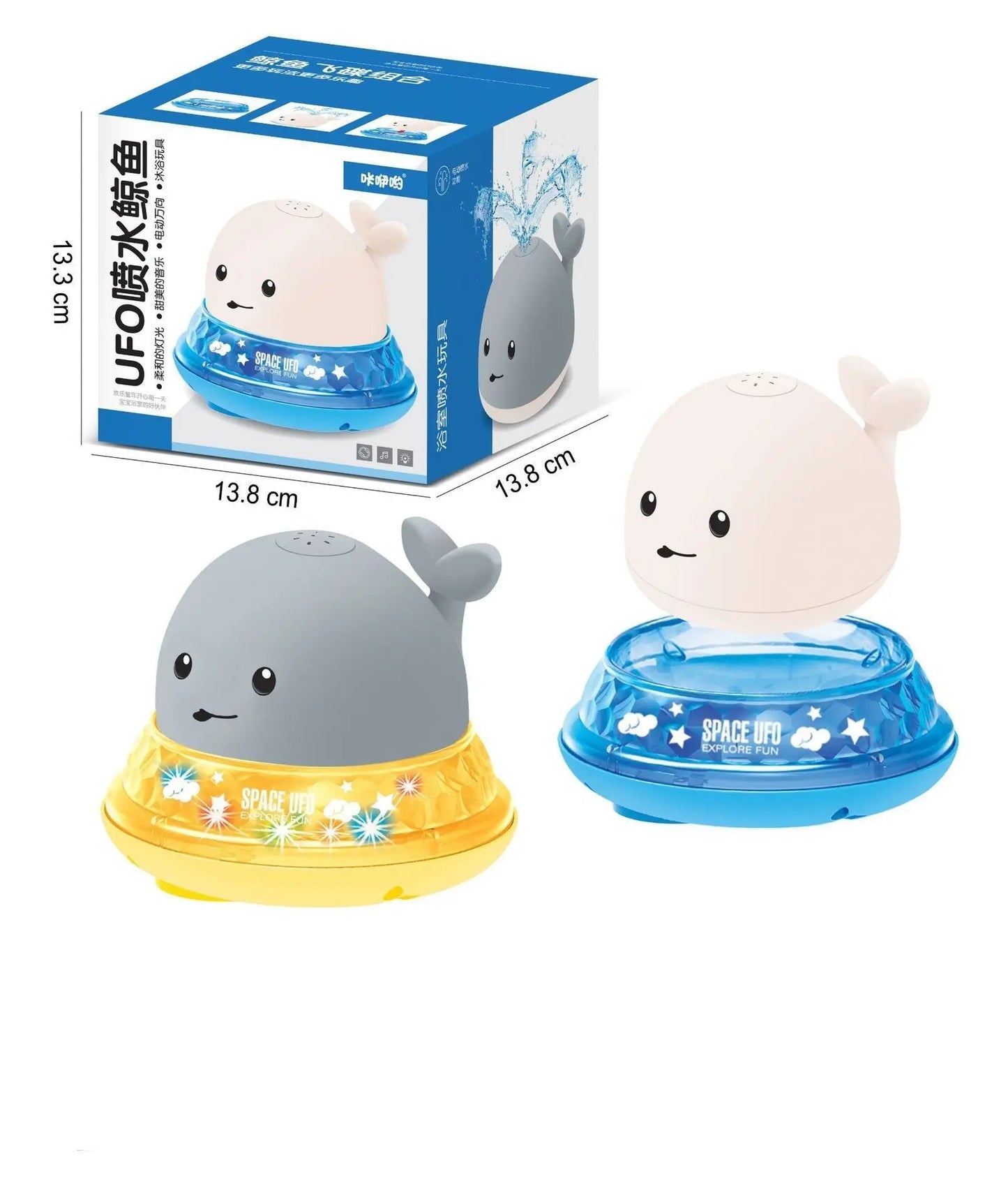 Baby Cute Cartoon Whale Floating Spraying Water Bath Toys With Light Music LED Light Baby Toys Marc Electronic Store