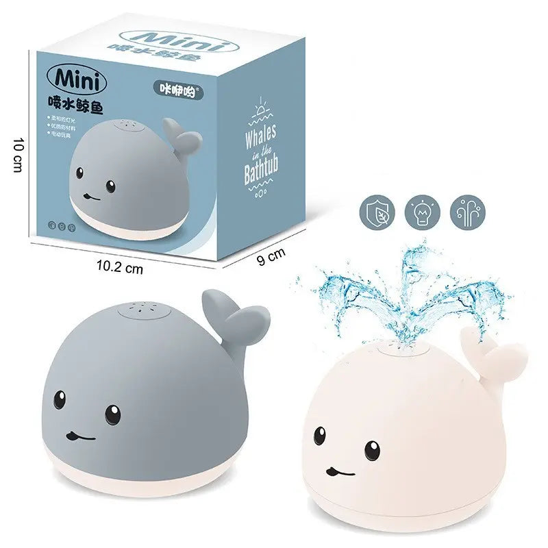 Baby Cute Cartoon Whale Floating Spraying Water Bath Toys With Light Music LED Light Baby Toys Marc Electronic Store