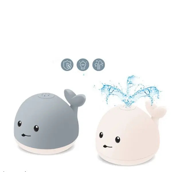 Baby Cute Cartoon Whale Floating Spraying Water Bath Toys With Light Music LED Light Baby Toys Marc Electronic Store