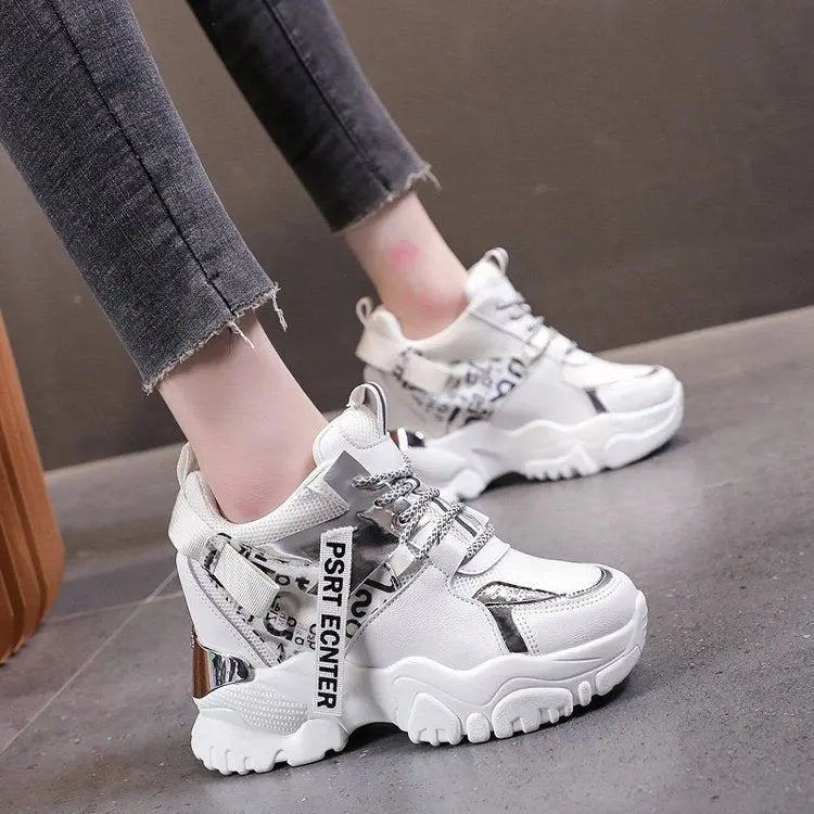 Lace-up Color-blocking Round Toe Heightened Casual Sneakers Marc Universal Store