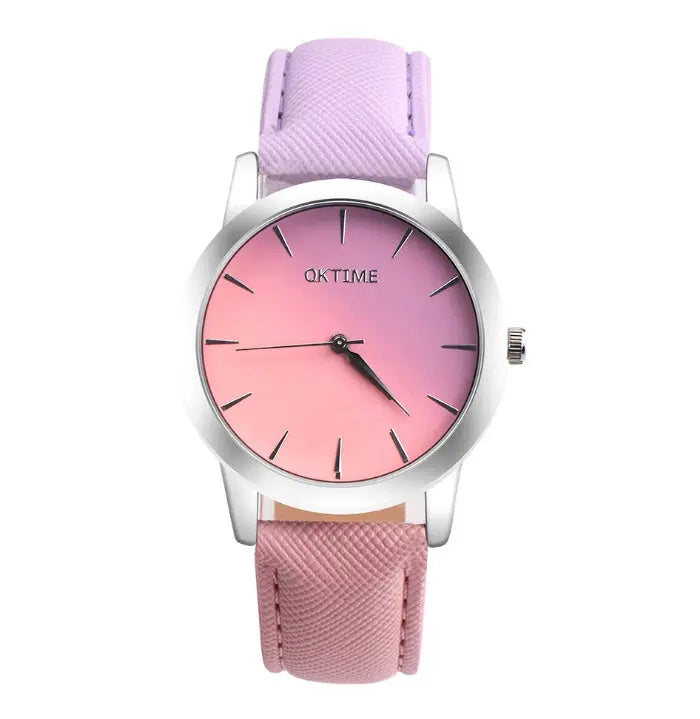 Fashion Casual Retro Rainbow Design Watch Women Analog Quartz Wristwatches Clock   Elegant Lady Wristwatch Woman Time Marc Electronic Store