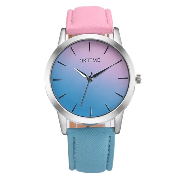 Fashion Casual Retro Rainbow Design Watch Women Analog Quartz Wristwatches Clock   Elegant Lady Wristwatch Woman Time Marc Electronic Store