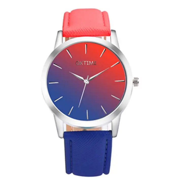 Fashion Casual Retro Rainbow Design Watch Women Analog Quartz Wristwatches Clock   Elegant Lady Wristwatch Woman Time Marc Electronic Store