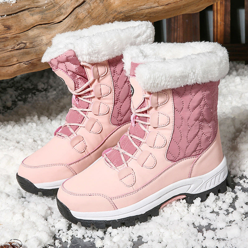 Women's snow boots warm and velvet women's shoes