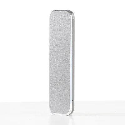 Ultra-slim aluminum folding phone stand showcasing its sleek, durable design on a clean white background.