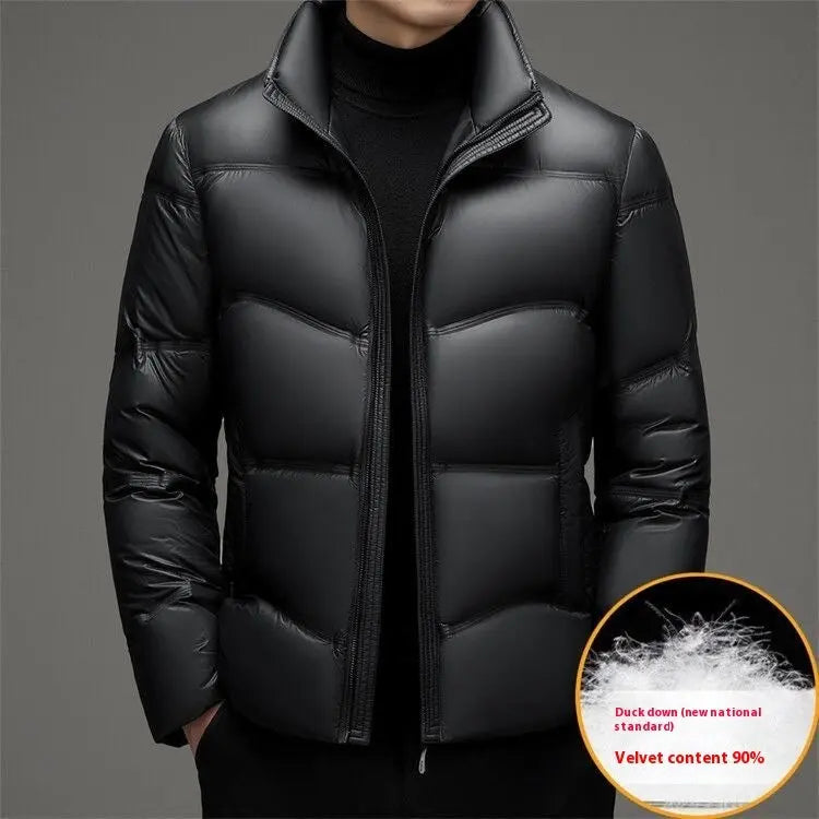 Winter Mid-old Men's Down Jacket Stand Collar Coat Thickened Protection Marc Electronic Store