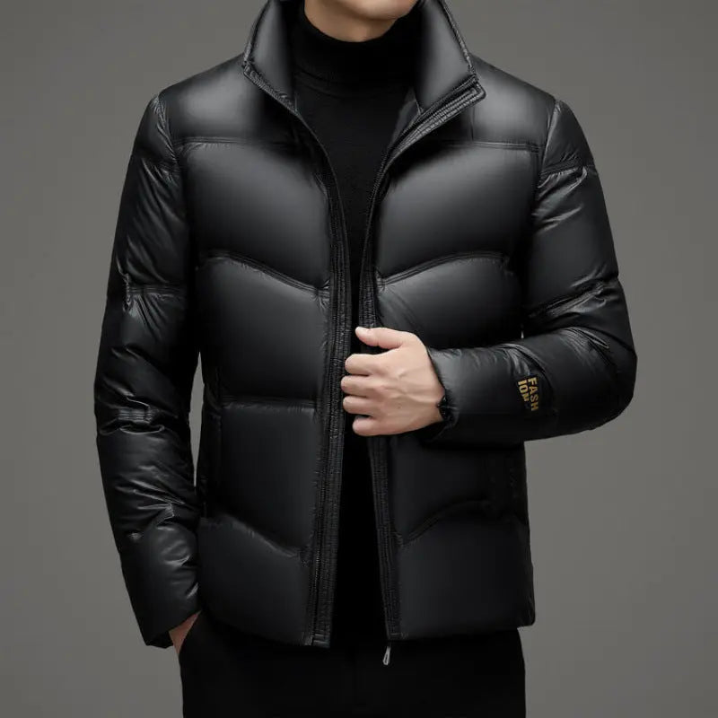 Winter Mid-old Men's Down Jacket Stand Collar Coat Thickened Protection Marc Electronic Store