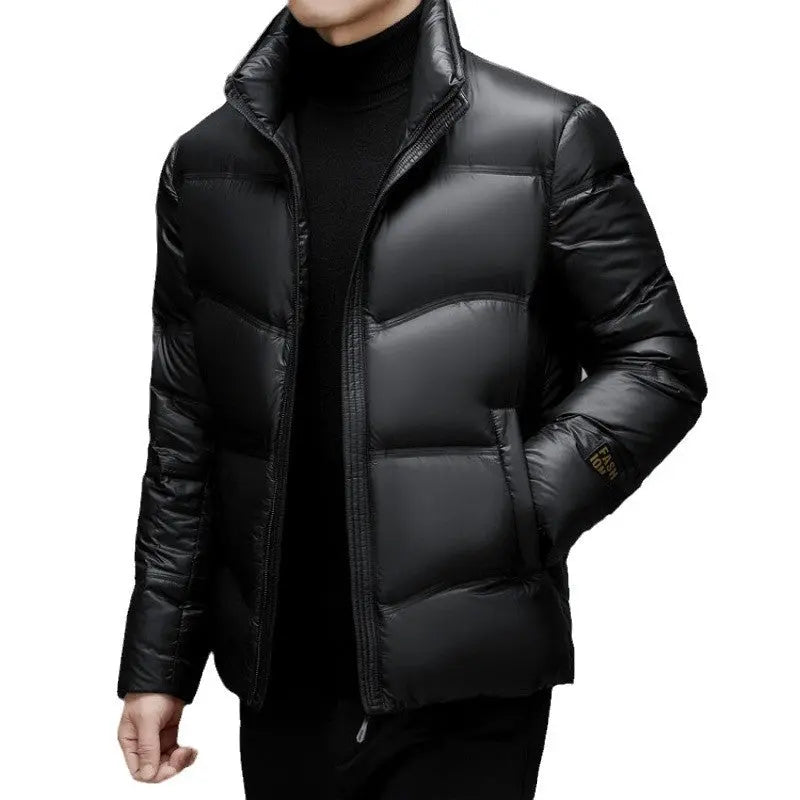 Winter Mid-old Men's Down Jacket Stand Collar Coat Thickened Protection Marc Electronic Store